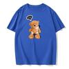 Мужская/Женская Летняя Футболка с Коротким Рукавом Милый Принт Улыбающегося Медведя Модная Повседневная Трендовая Футболка Дышащая Футболка с Круглым Вырезом