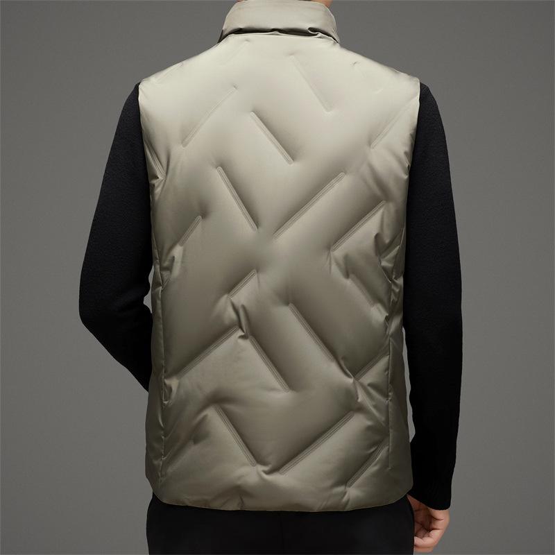 Мужская куртка-пуховик осень и зима, новая повседневная теплая новая мужская куртка-пуховик, жилет, воротник-стойка, топ