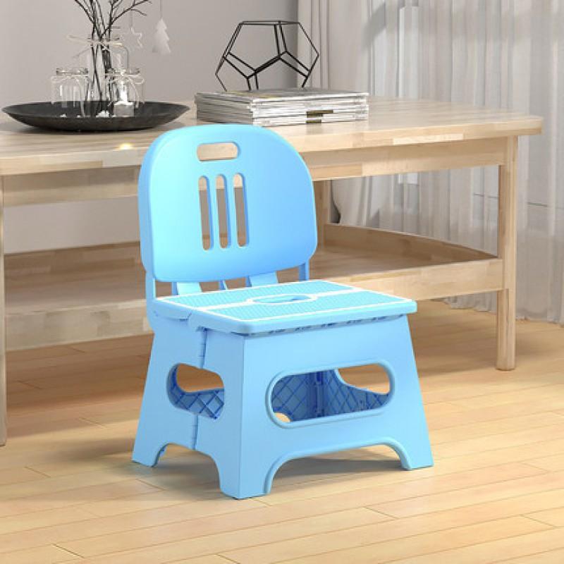 Portable Folding Plastic Stool With Backrest Home Use Compact Stackable Chair Adults Entryway Shoe Changing Bench