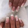 White Romantic Simple French Pure Desire To Wear Nail Pile Diamond Manicure Pieces European and American Style Fake Nails