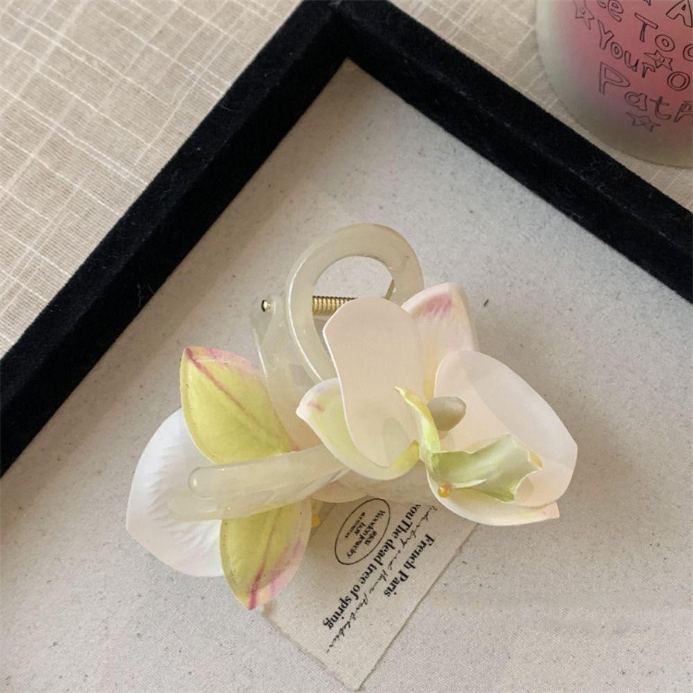 Cloth Flower Hair Claw Bohemia Barrettes Large Shark Clip Creative Orchid Hair Clip  Daily