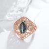 Vintage Pattern Colorful Zircon Large Rings Women Party Daily Classic Accessories