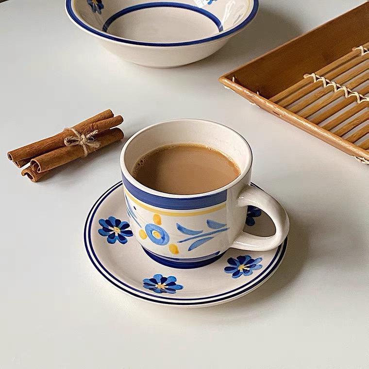 Простая кофейная чашка и тарелка в скандинавском стиле, набор из двух предметов, кружка, кофейная чашка, керамическая чашка для воды, кружка, чашка для молока, послеобеденный чай