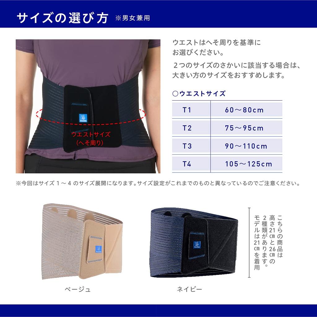 Chuanne Ronbaskin V3 26 Waist Supporter Navy Size 2 Waist For Lower Back Pain Caused by Working from Home or Telework 75-95cm