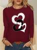 Fashionable Casual Loose Letter Pattern Printed Round Neck Long Sleeved T-Shirt Top