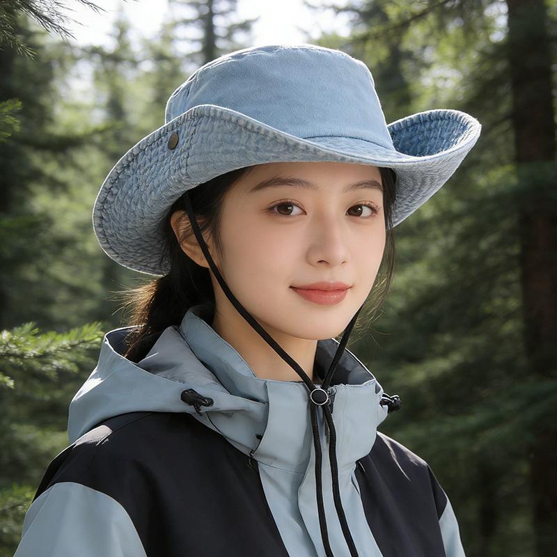 Bucket hat women's outdoor camping mountaineering sun hat sun protection fashion versatile travel sun hat