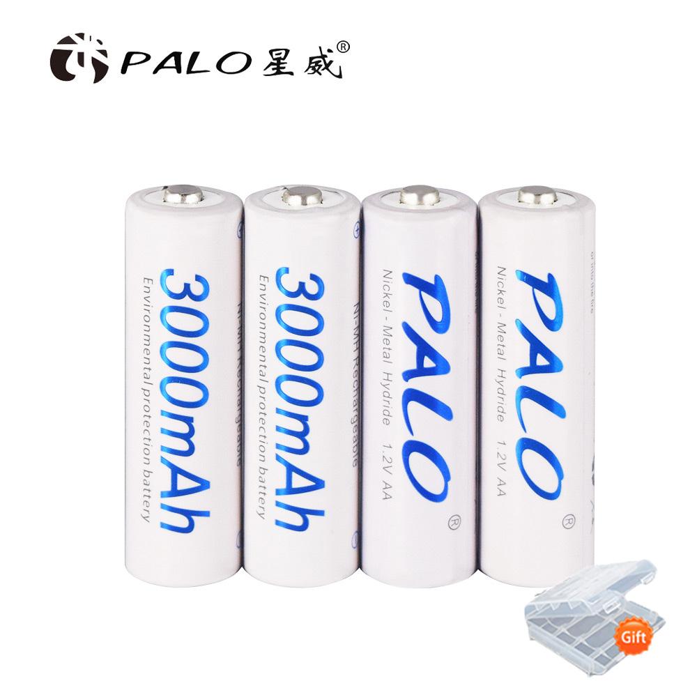 PALO 1,2 В AA аккумуляторная батарея 3000 мАч Ni-MH 100% оригинальная батарея большой емкости типа AA перезаряжаемая для игрушек для фотоаппаратов KTV