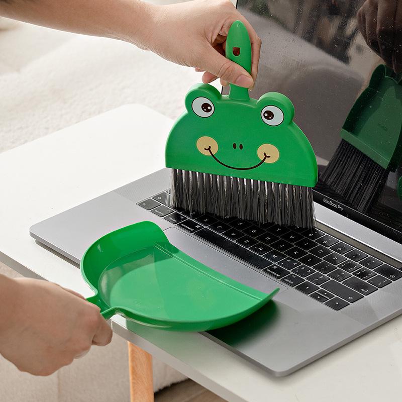 Mini Cartoon Desktop Broom & Dustpan Set - Small Table Sweeper Combo