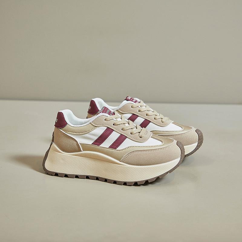 Весенние туфли Forrest Gump Новые модели туфель для девочек-студенток на толстой подошве для пап, спортивная и повседневная обувь повышенной комфортности