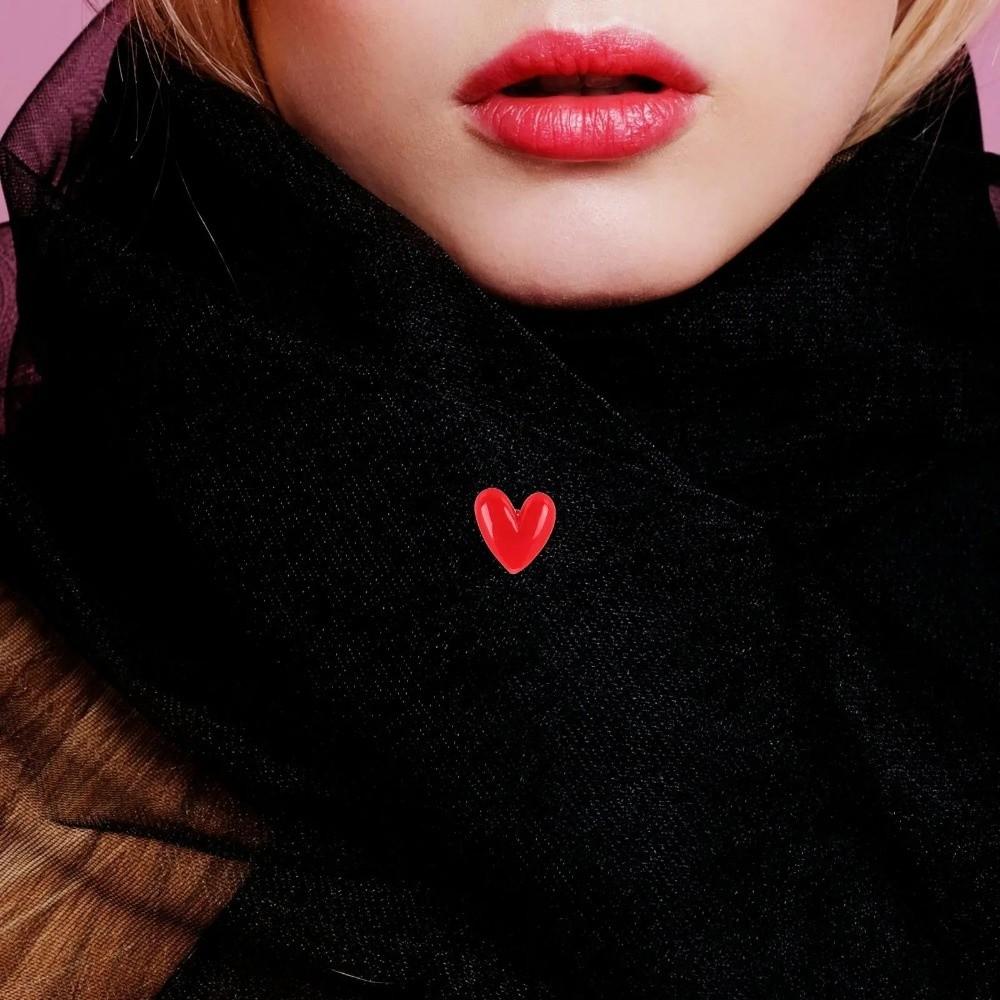 DIY Love Lapel Pin Mini Red Heart Badge Pin Romantic Heart Brooch Women Men