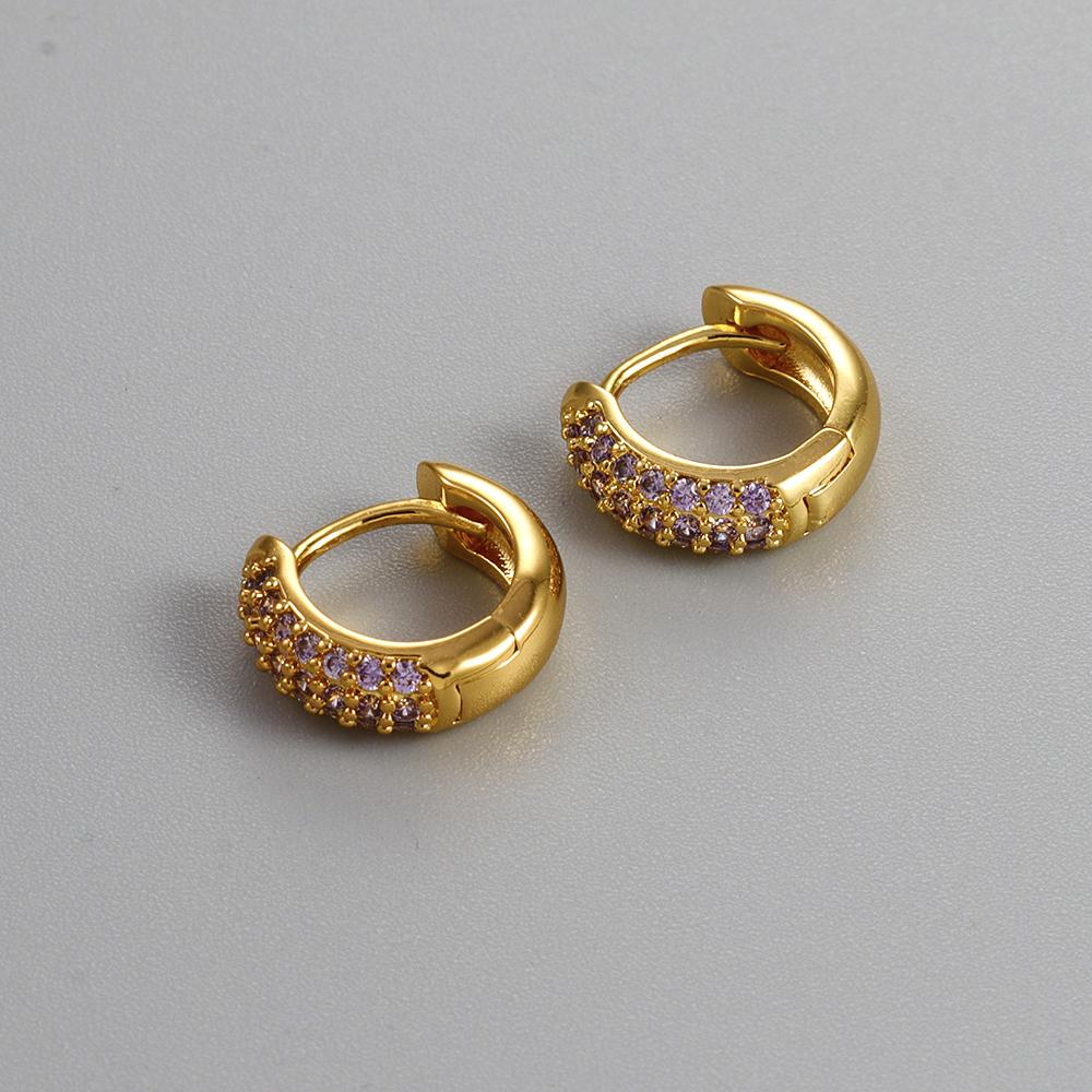 Изысканные маленькие серьги-кольца со сверкающим цирконом из нержавеющей стали, светлые роскошные разноцветные серьги-обнимашки для женщин, модные ювелирные изделия