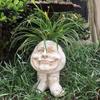 Fanyil Joy Planter Resin Sculpted Sheremart Joy Planter Face Statue Flower Pot with Feet for Indoor Outdoor Plants Decoration
