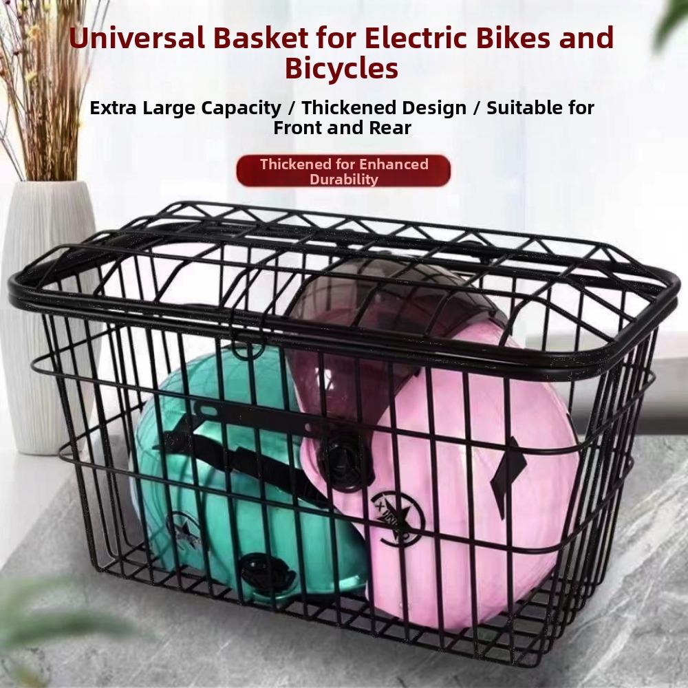 Metal Large Cart Basket Easy To Install Bike Rear Mesh Basket Electric Bicycles Accessories