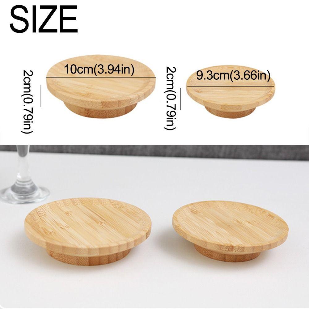 4Pcs Leakproof Wine Glass Covers Creative Wooden Red Wine Lid Gourmet Tray Wine Glass Tray  Bars