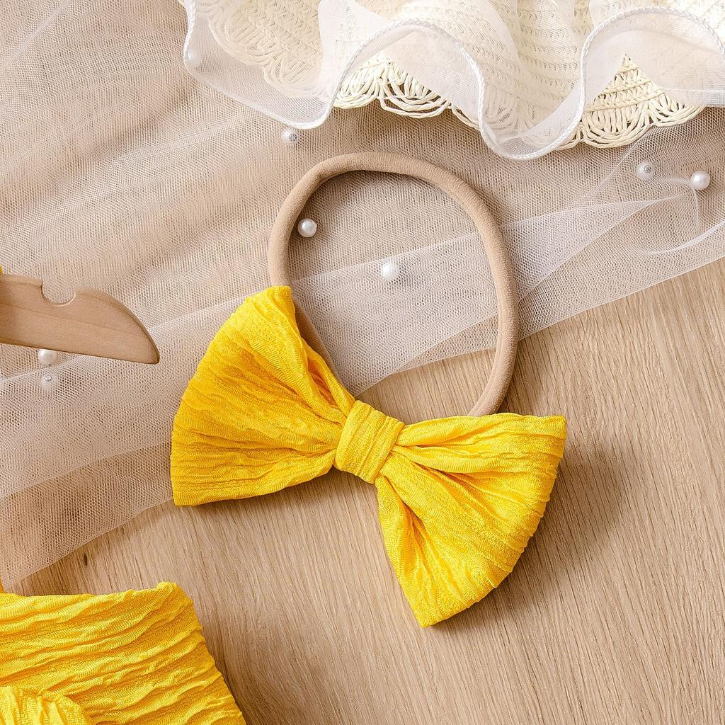 Модный комплект для девочек Летний детский многоцветный объемный цветочный топ-халтер + шорты + головной убор