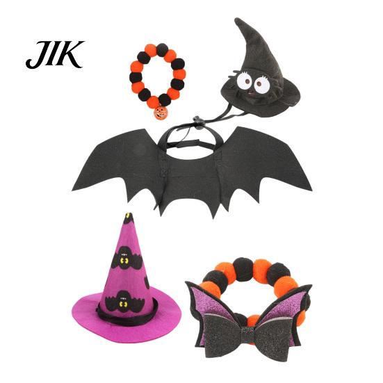 Holiday Gift for Pet Lovers Halloween Cat Costume, Bat Wings, Funny Witch Hat, Felt Cute Animal Party Decorations Festive Apparel Cats Small