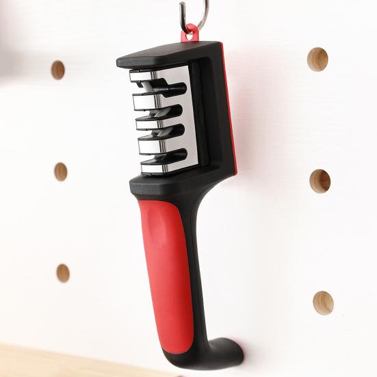 Kitchen Cutter Sharpener with 44989 Grooves Tungsten Steel Sharpener with Plastic Handle Multifunctional Manual Grinder for Scissors Cutter