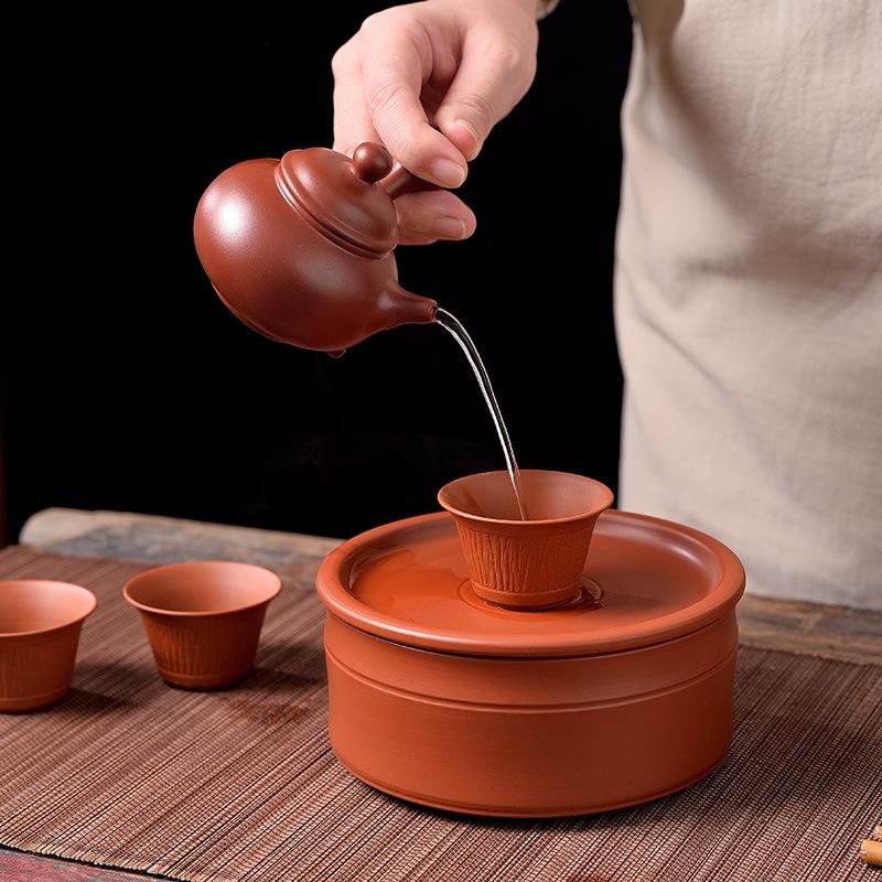 Вся ручная работа, чайник из исинской глины Чжу, чайник из исинской глины, чайник-пузырь, бытовой маленький чайник с боковой ручкой, чайный набор для чая Кунг-фу