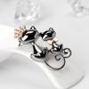 Fashion Jewelry Shiny Cute Double Cats Kitten Crown Brooch Pin Gift