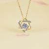 Luxury Solid Real Gold Women's Hexagram Pendant Beating Heart Fashion Moissanite Diamond Pendant Clavicle Chain