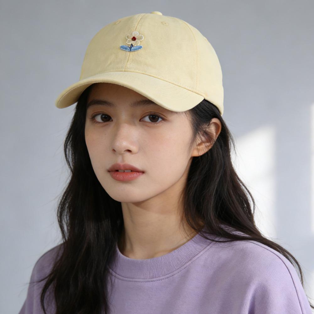 Korean Style Flower Baseball Cap Adjustable Sunshade Casquette Embroidered Peaked Hat  Sports