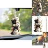 Charming 2d Acrylic Cream Cat Hanging Ornament For Car Rearview Mirror Decor