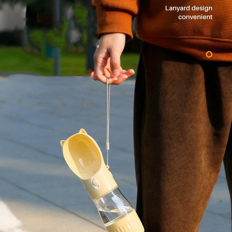 Portable Dog Water Bottle With Food Cup For Dog Cats Outdoor Walking Drinking Feed Dispenser Pet Supplies