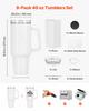 Sublimation Tumblers, 8 Pack, 1183 mL Tumblers Bulk with Handle, Stainless Steel Sublimation Cups with Lids and Straws, Double Wall Insulated Tumbler