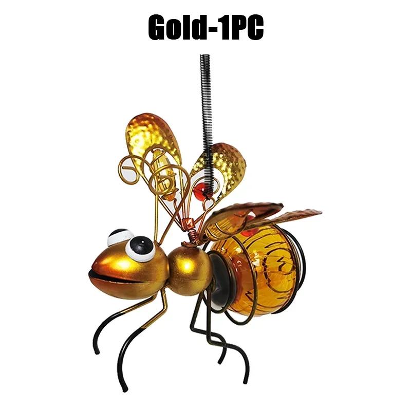 Портативный красочный светодиодный солнечный фонарь в виде пчелы, бабочки, стрекозы, феи для подвешивания на улице, с клипсой, для садовой вечеринки, праздничного ландшафтного декора