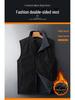 Мужской двухсторонний флисовый жилет для осеннего и зимнего отдыха на свежем воздухе