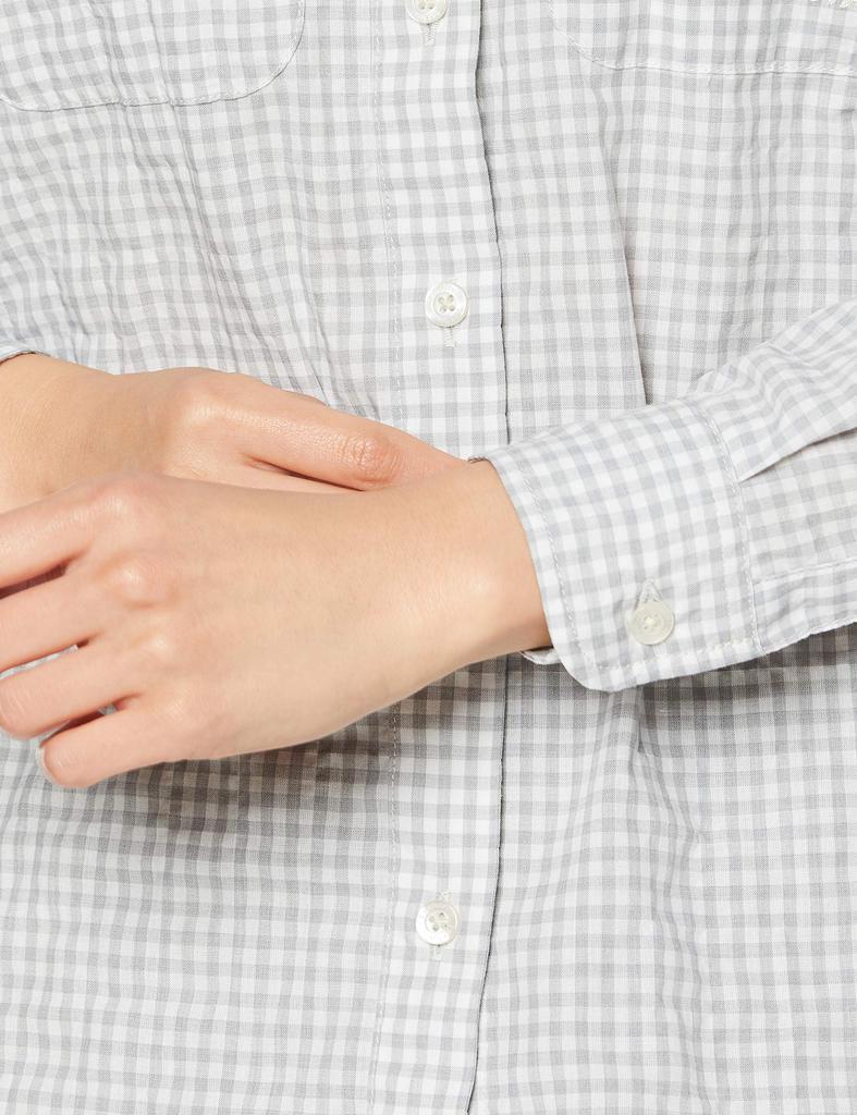 Foxfire 8212152 TS Soccer Gingham Light Размер Защита от УФ Женская рубашка, Серая, L, Влагоотводящая, Быстросохнущая,