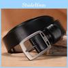 Stylish Genuine Men Leather Belt With Square Alloy Buckle For Daily Wear Office