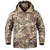 Soft Shell Waterproof Military Jacket Men Winter Warm Outdoor Hiking Hooded Camouflage Fleece Tactical Coat
