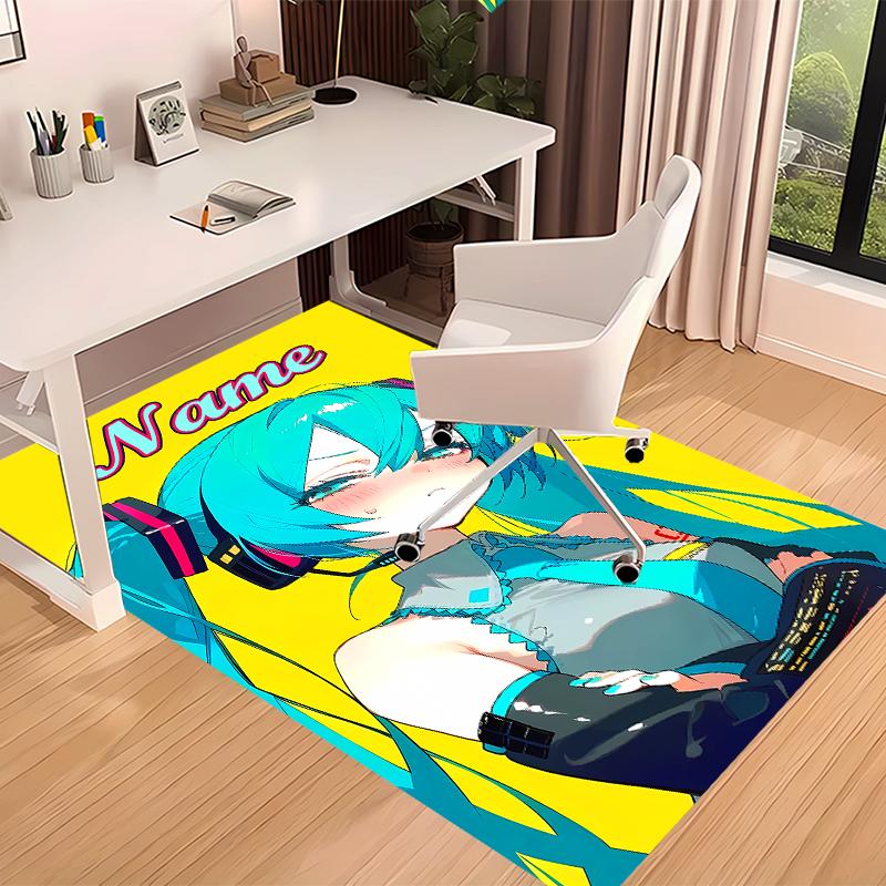 Custom personalization Hatsune Miku Print Area Rug - Soft, Washable Non-Slip Indoor Mat,Living Room,Home&Office Decorative Rug
