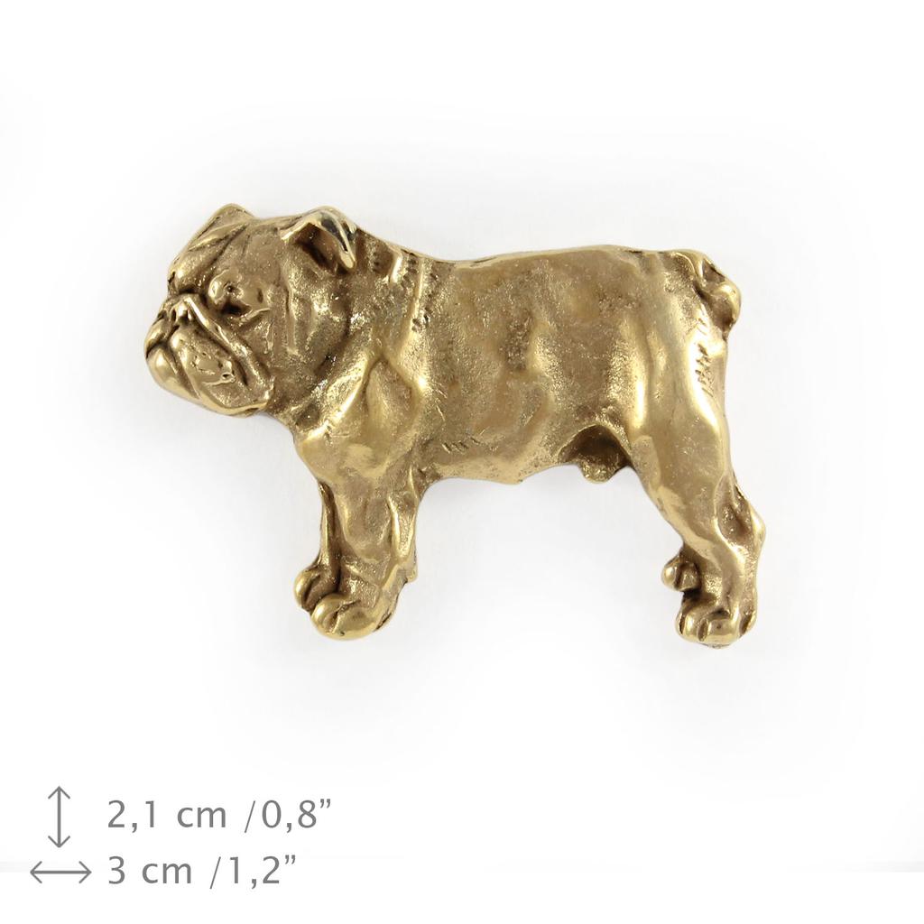 Bulldog, English Bulldog, British Bulldog I - Dog brooch in decorative box, elegant gold-plated pin, Art-Dog brand jacket pin