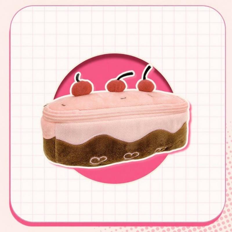 Милая плюшевая сумка для ручек Cherry Cake Изысканное хранилище Большая емкость