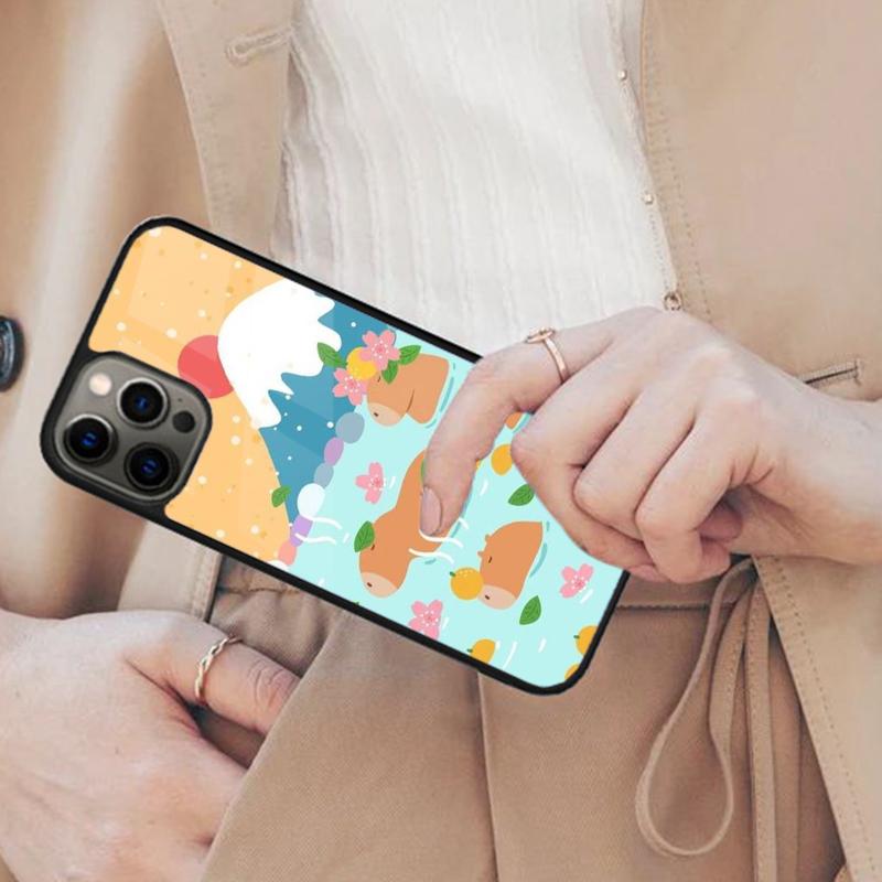 Чехол для телефона с рисунком купающейся капибары, магнитный, для APPLE iPhone 17 Air 16 14 13 12 Pro Max 15 Plus, беспроводная зарядка, крышка MagSafe