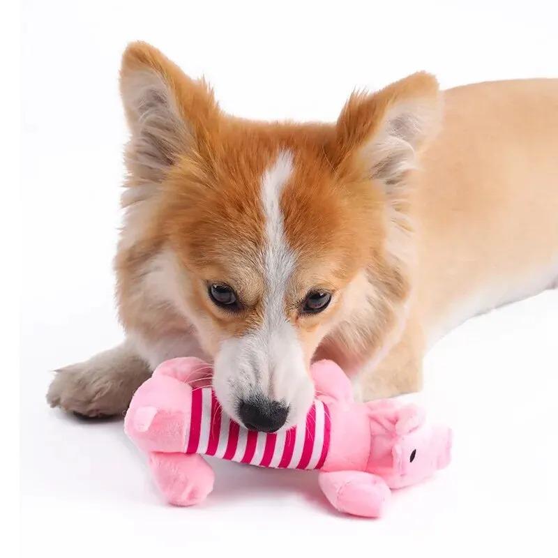2 упаковки игрушек для собак Molar, плюшевые принадлежности, подходят для всех щенков, домашних животных, пищащая жевательная игрушка, забавная, прочная жевательная игрушка для слона, утки, свиньи, принадлежности для домашних животных