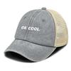 "OK COOL“ Breathable Mesh Cap Unisex Adjustable Sun Hat Man's Cap Vintage Simple Snapback Trucker Hat Ideal Choice For Tennis