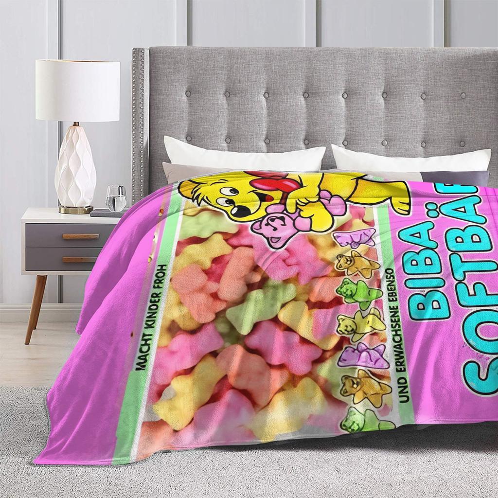 Фланелевые одеяла с конфетами Haribo, супермягкое покрывало для декора дома, путешествий в самолете, покрывало на кровать, диван-кровать