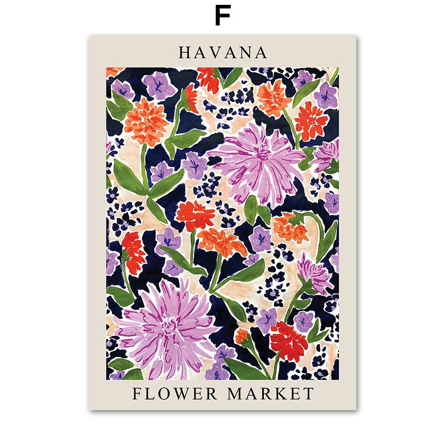 Цветочный рынок Лондон Париж Лиссабон Абстрактный городской постер и принты Настенное искусство Холст Живопись Фотографии для отеля бара Декор для гостиной