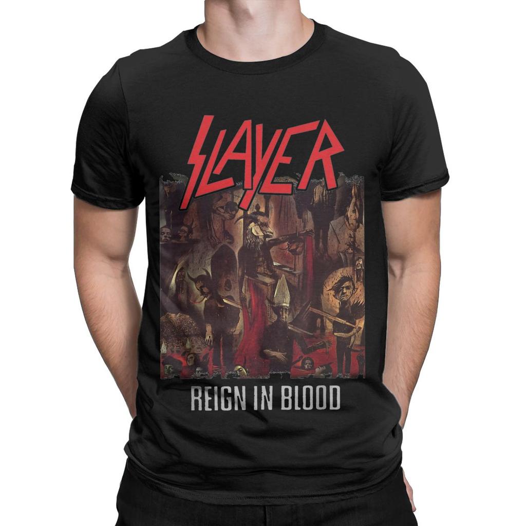 Men's Slayer Band T Shirt Pure Cotton Clothing Novelty Short Sleeve Round Collar Tees Birthday Present T-Shirt