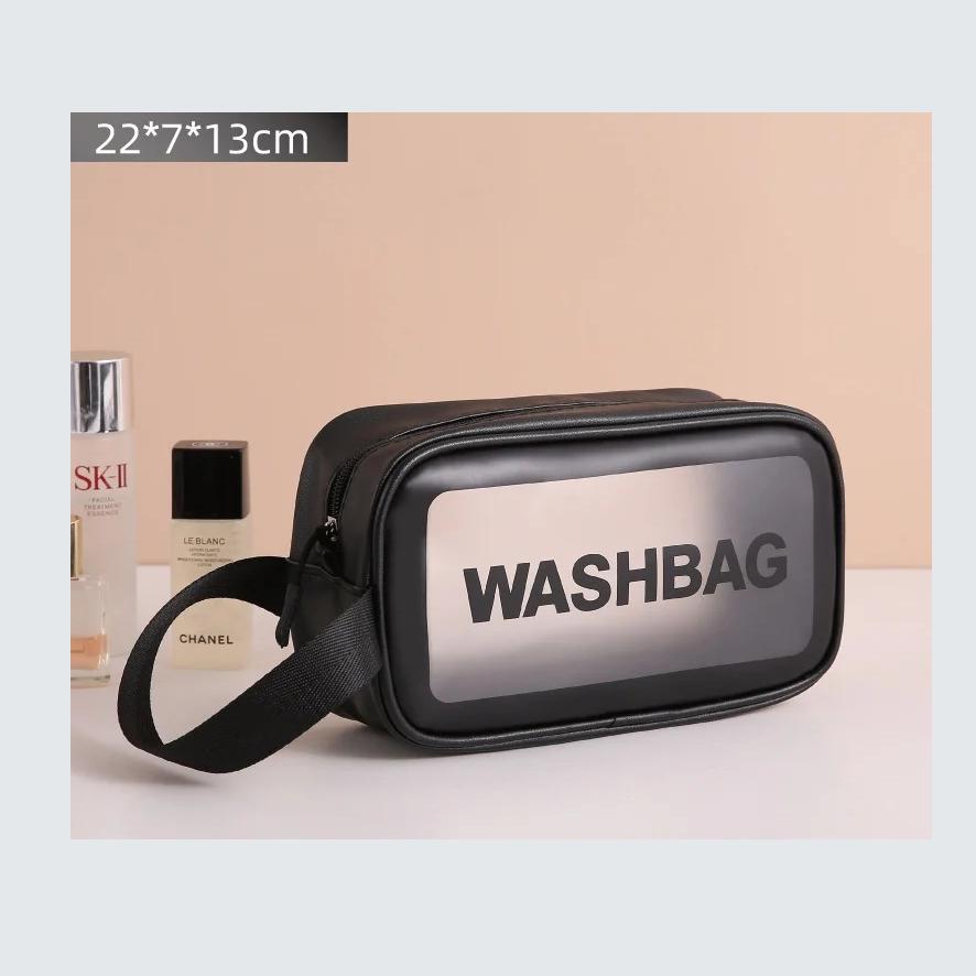 1 шт. Черный прозрачный портативный женский дорожный несессер водонепроницаемый чехол для хранения косметики большой емкости косметический органайзер