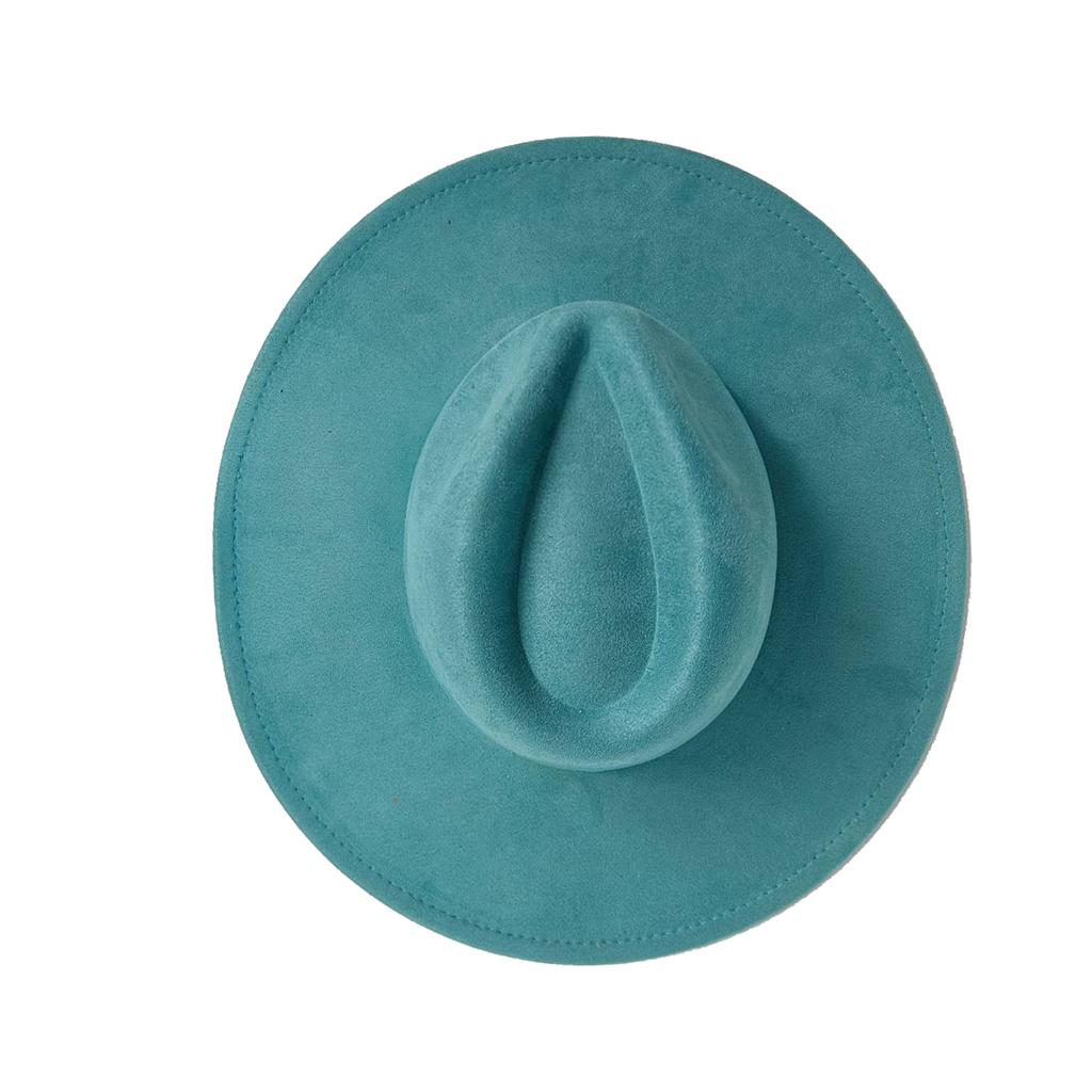For Burning Vegan Suede Fedora Rancher Hats Blank Hats Multicolor Heart Shaped Top 9.5Cm Brim Unisex Jazz Hat Church Hat