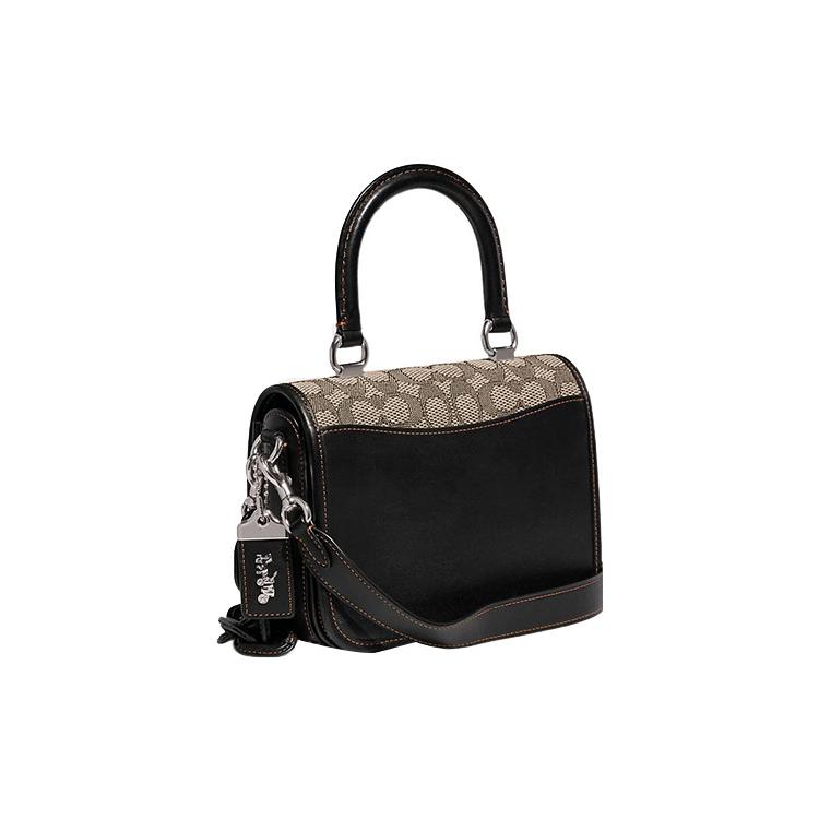 Новая тканевая сумка через плечо COACH Rogue из перчаточной кожи, сумка-кроссбоди, женская сумка-тоут, цвет тауп и черный CA215-LHUW7