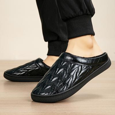 Модная обувь больших размеров для мужчин, тапочки, плюшевые теплые домашние хлопковые для женщин и пар, удобные нескользящие зимние тапочки, мужская обувь