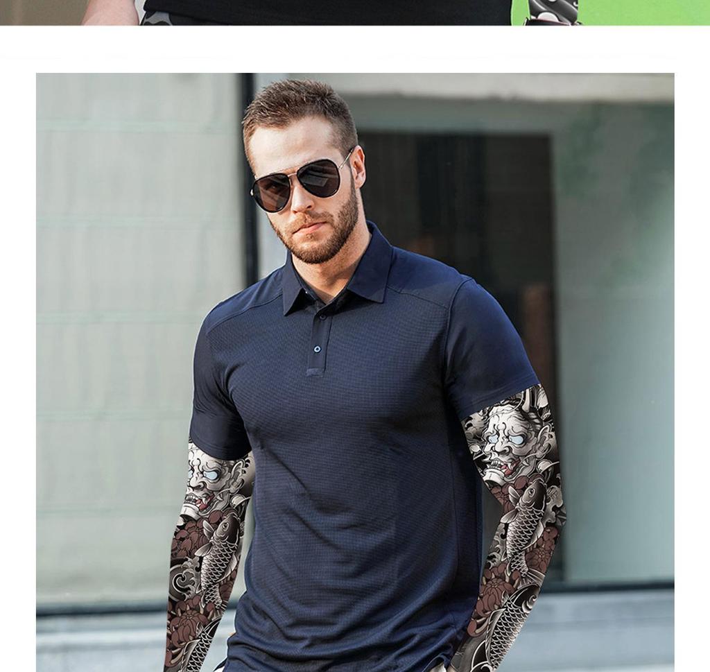 Мужские солнцезащитные рукава из ледяного шелка: Вождение, Велоспорт, Защита татуировок