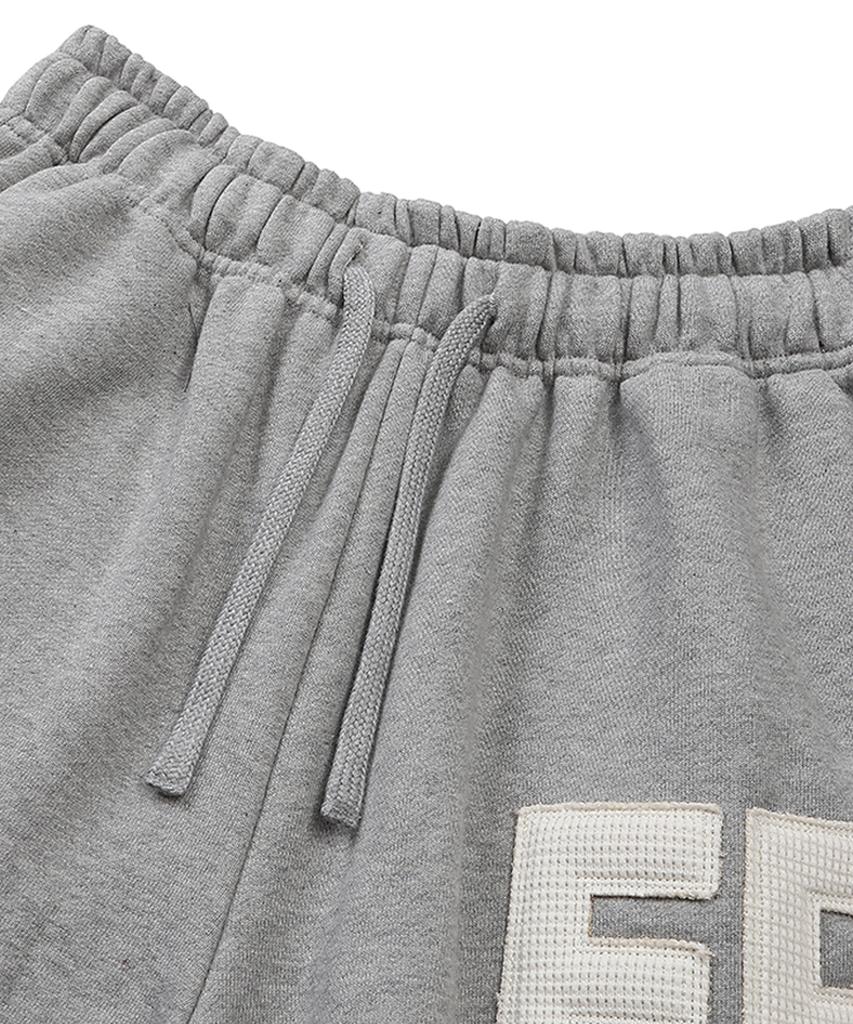 EEERRR Er Waffle Applique Long Sweat Pants (Melange)