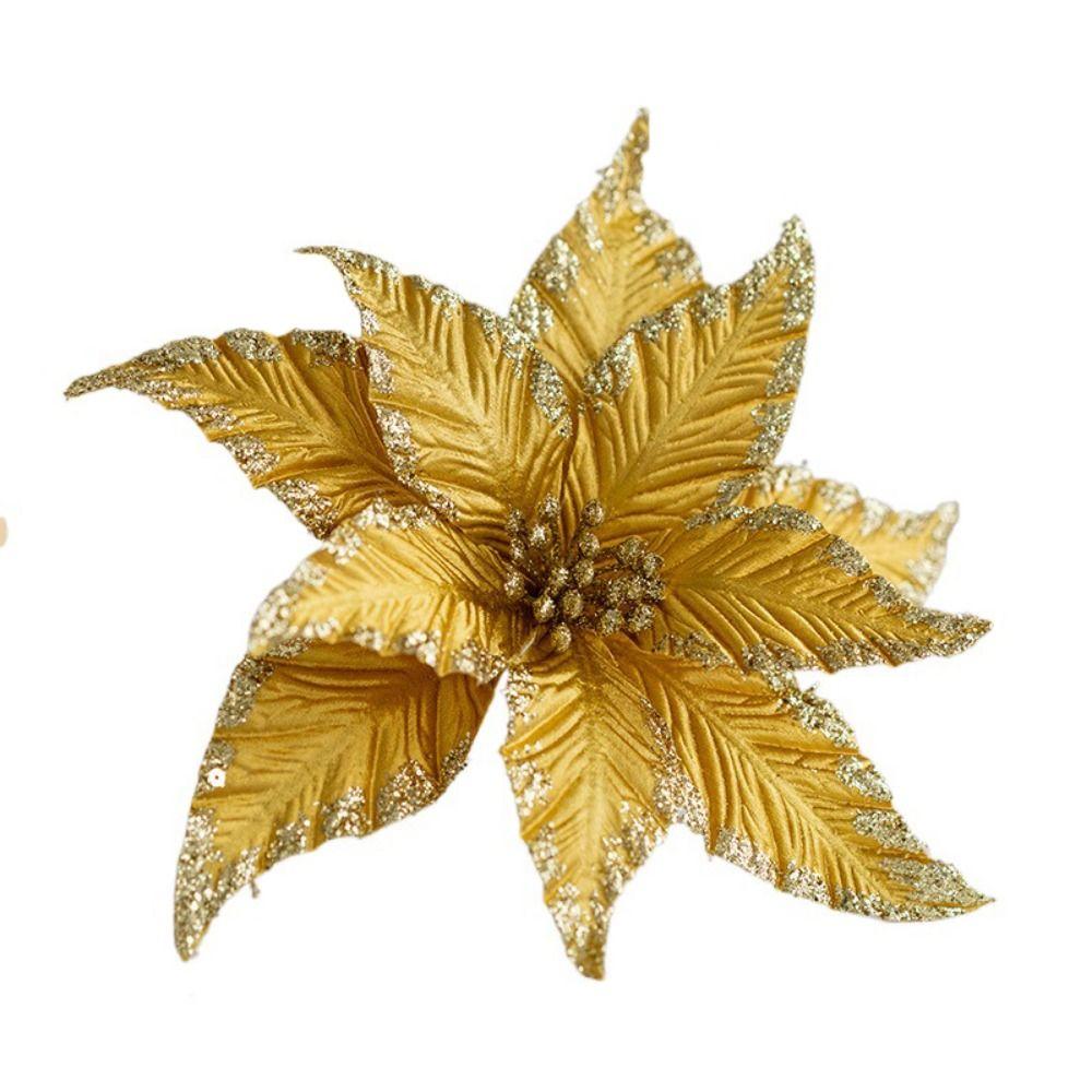 Блестящий имитация рождественского цветка, аксессуары для рождественской елки ручной работы, макет мероприятия