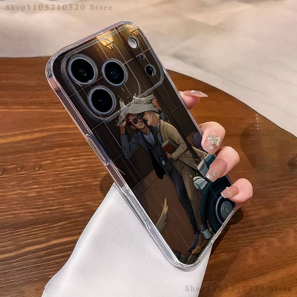 G-Good O-Omens ТВ   Чехол для телефона для iPhone 17,16,15,14,13,12,11 Pro,Max,Plus,X,XS,XR,SE4,E Mini Прозрачный мягкий чехол